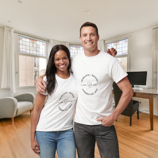 Camiseta Mr mrs nombres de recién casados negros blancos (Subido por el creador)