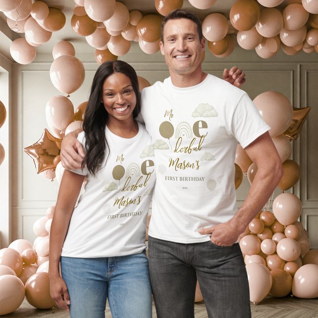 Camiseta Mr Onederful Neutral Cloud Birthday Family (Subido por el creador)