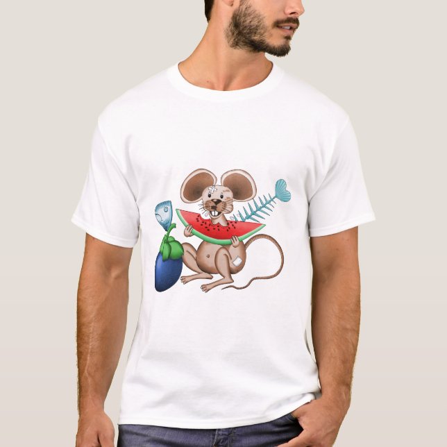 Camiseta Mr. Rat enjoying his meal T-Shirt (Anverso)