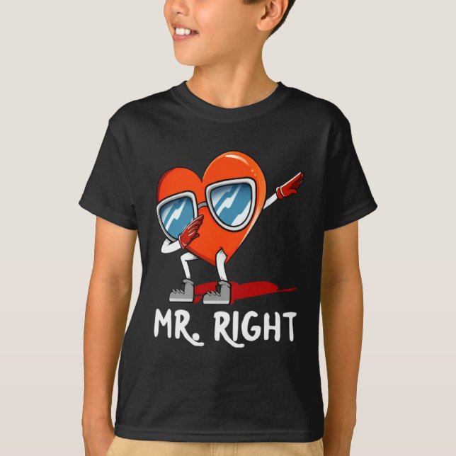Camiseta Mr Right Valentines Day Humor Matching Couples 1  (Anverso)