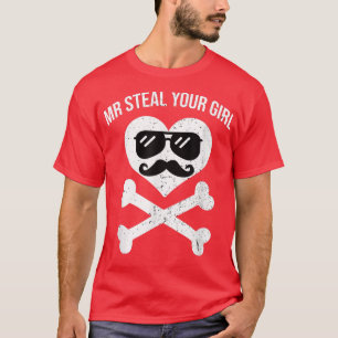 Camiseta mr robar su chica Skeleton Bones Día de San Valent