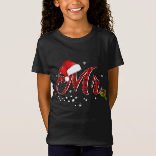 Camiseta Mr Shirt Red Plaid Santa Hat Parejas coincidentes 