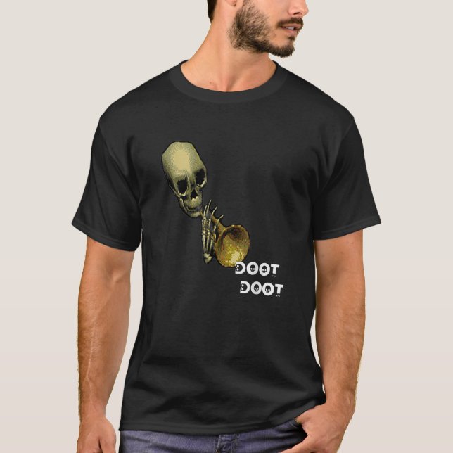 Camiseta Mr Sketal SpookOctober Doot Doot Funny Humor meme  (Anverso)