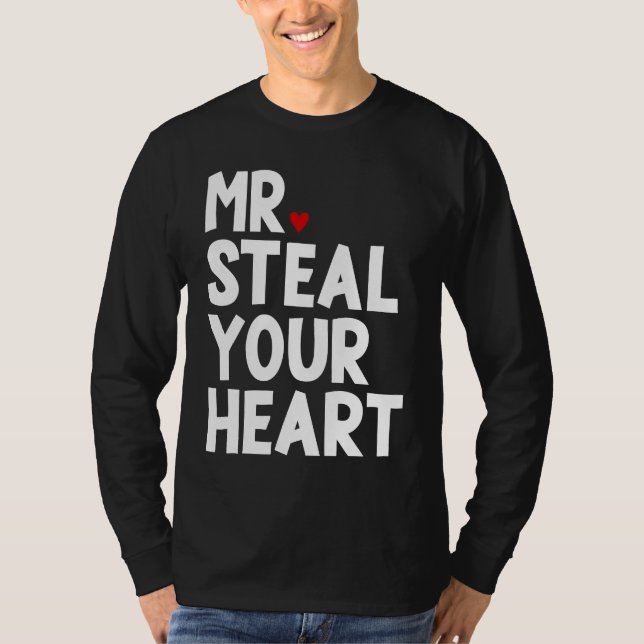 Camiseta Mr Steal Your Heart For Boys Toddlers Valentine's  (Anverso)