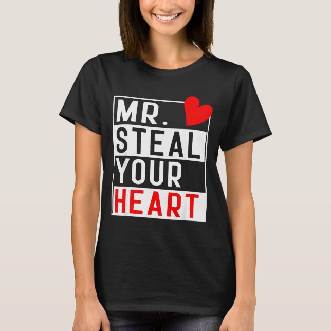 Camiseta Mr Steal Your Heart For Boys Toddlers Valentine's  (Anverso)