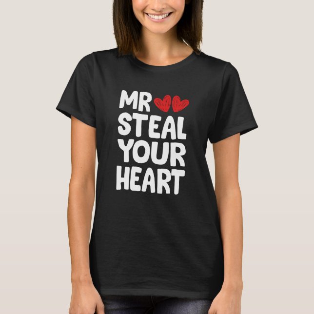 Camiseta Mr Steal Your Heart For Boys Toddlers Valentine's  (Anverso)