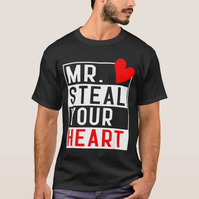 Camiseta Mr Steal Your Heart For Boys Toddlers Valentine's  (Anverso)