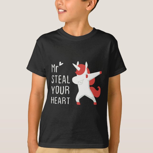 Camiseta Mr Steal Your Heart Valentines Day V Day Boys Unic (Anverso)