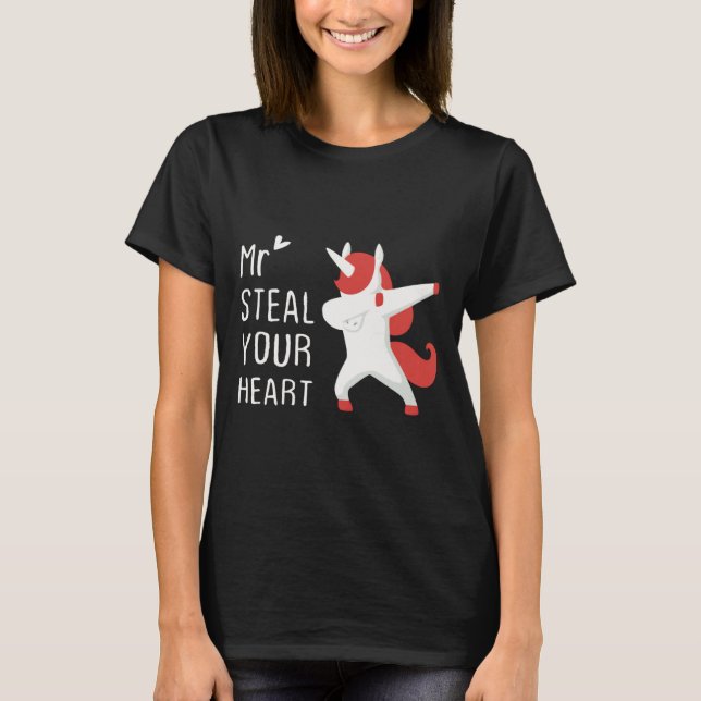 Camiseta Mr Steal Your Heart Valentines Day V Day Boys Unic (Anverso)
