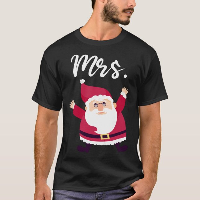 Camiseta Mrs Reindeer Outfit Womens Christmas Matching Coup (Anverso)