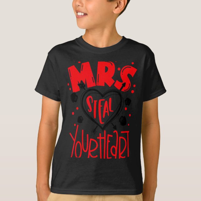 Camiseta Mrs Steal Your Heart Valentines Day Matching Coup  (Anverso)