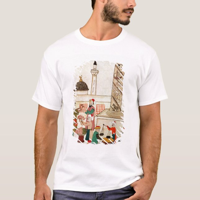 Camiseta Ms 1671 un bazar en Estambul, c.1580 (Anverso)