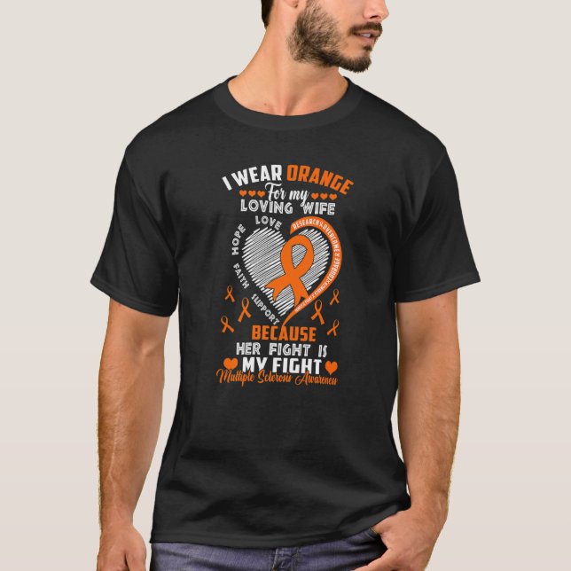 Camiseta Ms Apparel Naranja Esposa Esclerosis Múltiple (Anverso)
