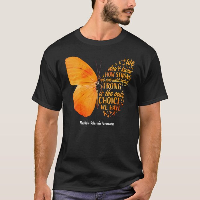 Camiseta MS Butterfly Orange Ribbon Multiple Sclerosis Awar (Anverso)