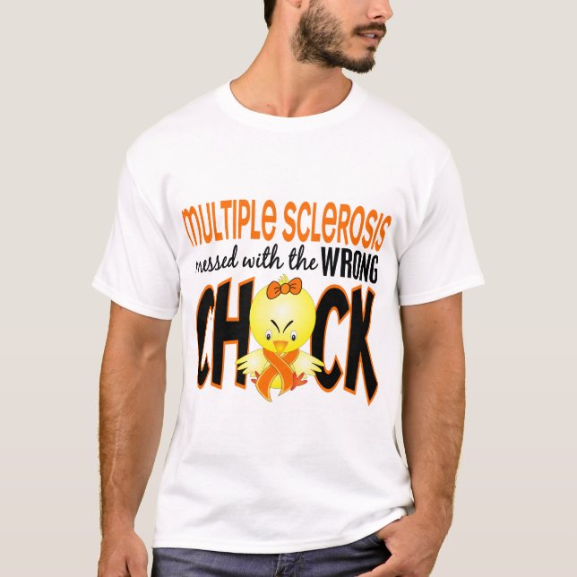 Camiseta Ms de la esclerosis múltiple ensuciado con el (Anverso)