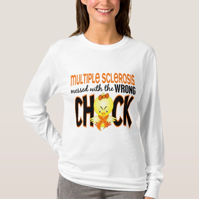 Camiseta Ms de la esclerosis múltiple ensuciado con el (Anverso)