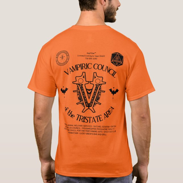 Camiseta MS Diversión patrocinada por el Vampiric Council T (Reverso)