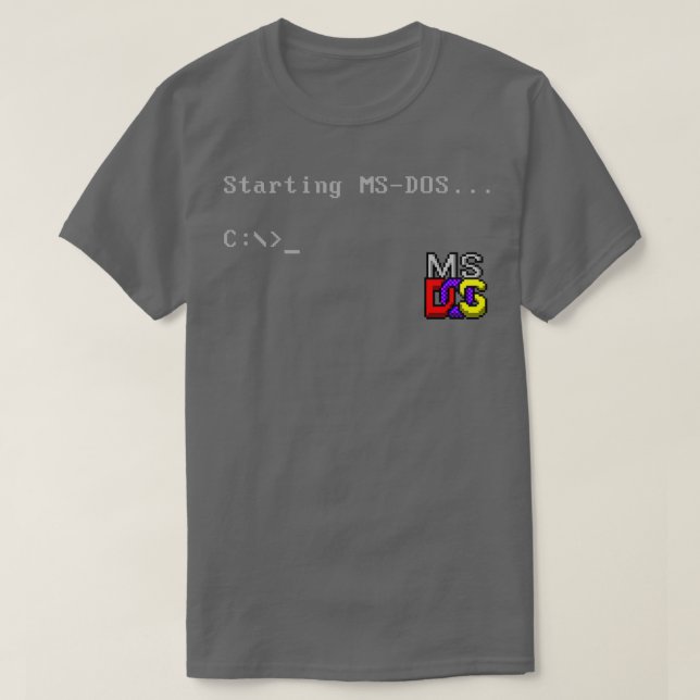 Camiseta MS DOS Prompt Retro Computadora Nerviosa (Diseño del anverso)