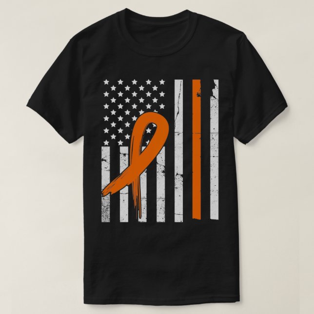 Camiseta MS Esclerosis Múltiple Naranja de Conciencia Cinta (Diseño del anverso)