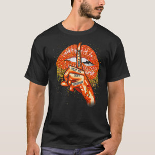 Camiseta Ms Naranja Lips Ribbon Awarenes De Esclerosis Múlt