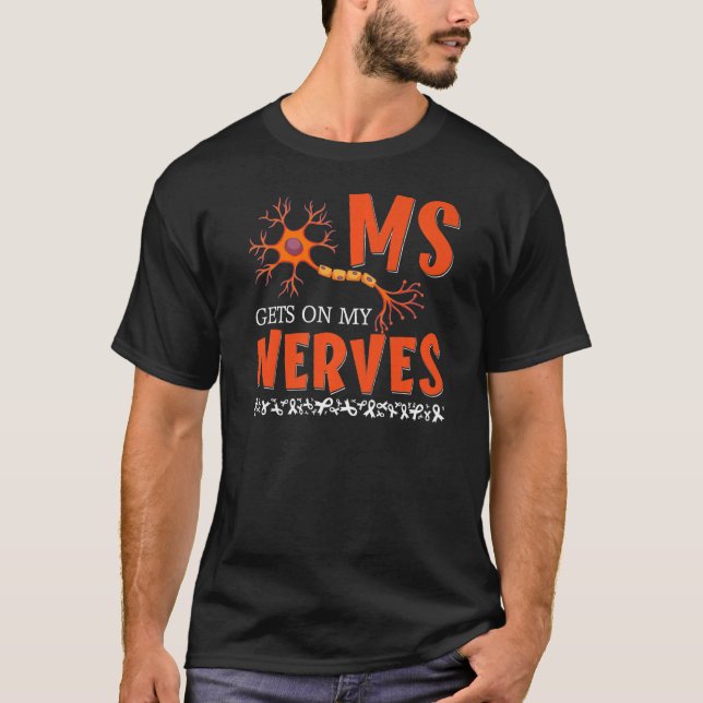 Camiseta Ms Se Enfrenta A Mis Nervios Múltiples Conciencia  (Anverso)