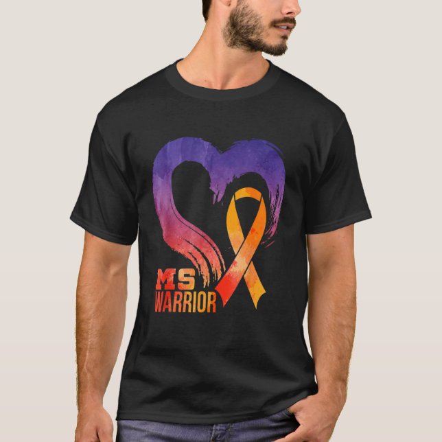 Camiseta Ms Warrior Heart Multiple Sclerosis Awareness Mont (Anverso)