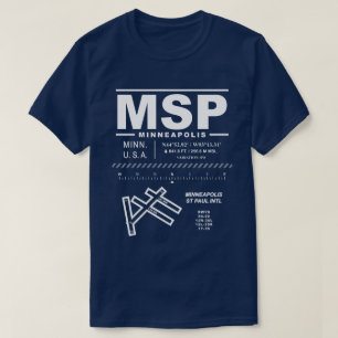 Camiseta MSP del Aeropuerto Internacional de Minneapolis St
