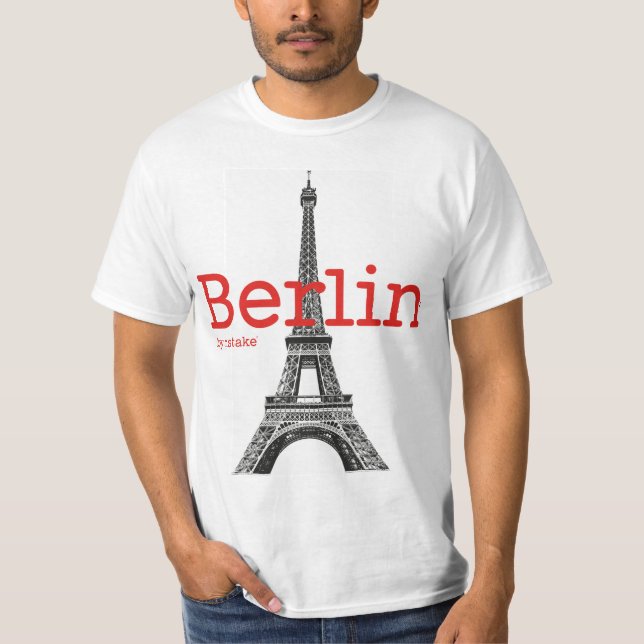 Camiseta Mstake de Berlín y de la torre Eiffel (Anverso)