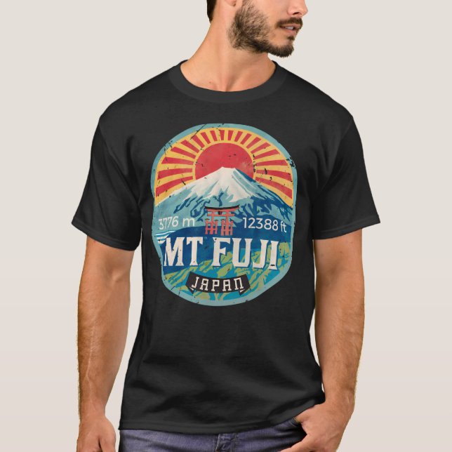 Camiseta Mt Fuji - Emblema vintage (Anverso)