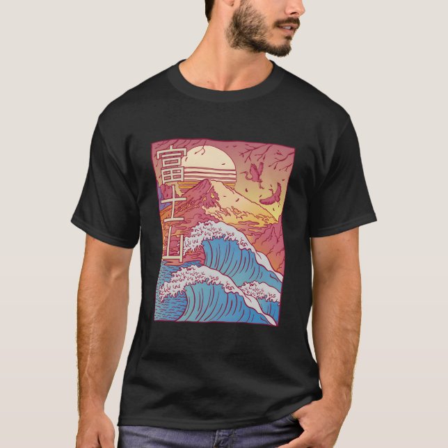 Camiseta Mt Fuji Great Wave Off Kanagawa Japan Inspired Mou (Anverso)
