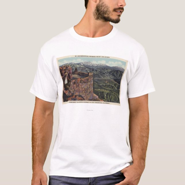 Camiseta Mt. San Bernardino, borde O el mundo Hwy (Anverso)