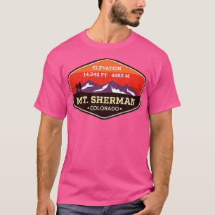 Camiseta Mt Sherman Colorado 14ers Mountain Climbing Badge