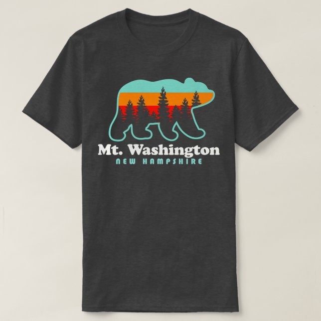 Camiseta Mt Washington New Hampshire Hiking Bear (Diseño del anverso)