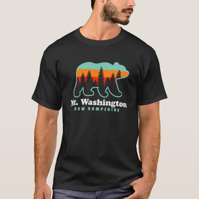 Camiseta Mt Washington New Hampshire Mountains Hiking Bear (Anverso)
