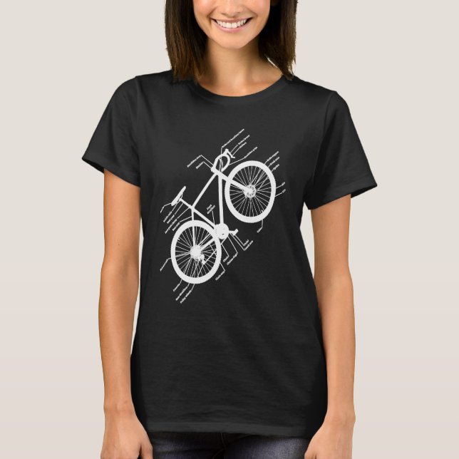 Camiseta MTB Anatomía Montaña Piezas De Bicicleta Ciclismo  (Anverso)