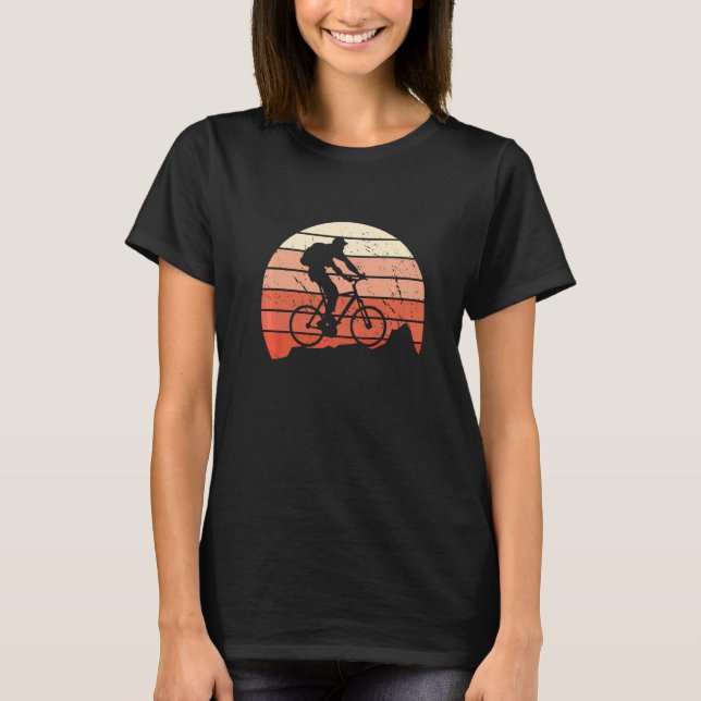 Camiseta Mtb Biker Retro Classic Sunset Mountain Bicicleta (Anverso)