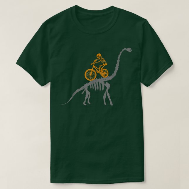 Camiseta MTB DINOSAUR SKELETON Dino Mountain Bike BMX Bicyc (Diseño del anverso)