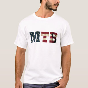 Camiseta Mtb Patriótico Vintage Bicicleta de Montaña Bander