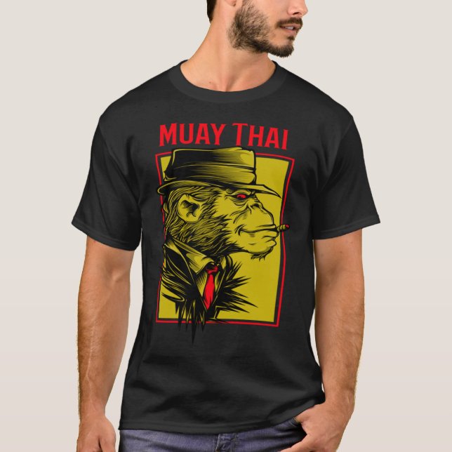 Camiseta Muay Thai Chimp Jiu Jitsu MMA Fighting Muay Thai (Anverso)