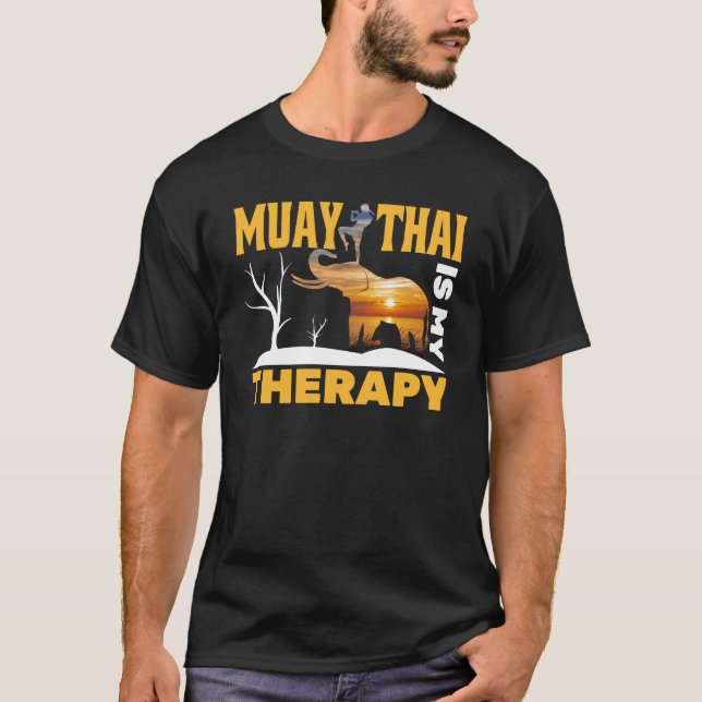 Camiseta Muay Thai es mi terapia, citas de boxeo (Anverso)