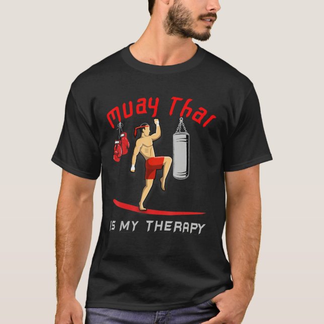 Camiseta Muay Thai es mi terapia, Divertido Muay Thai dicie (Anverso)