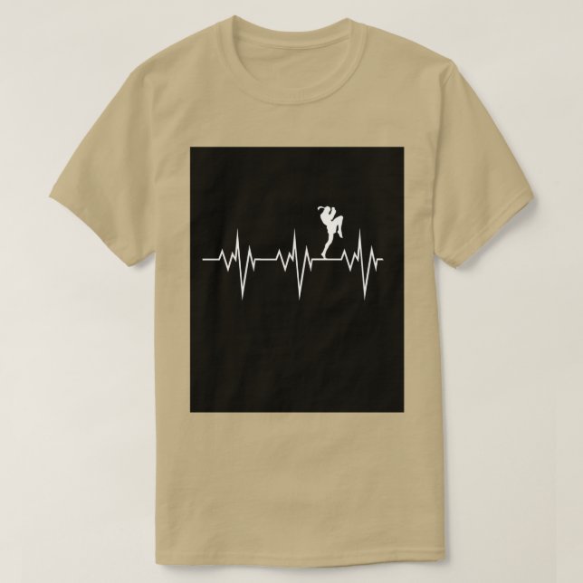 Camiseta muay thai heart beat thailand martial art Graphic (Diseño del anverso)