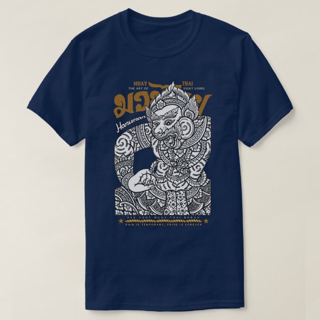 Camiseta Muay Thai Kickboxing Tattoo Sak Yant Hanuman 1 (Diseño del anverso)