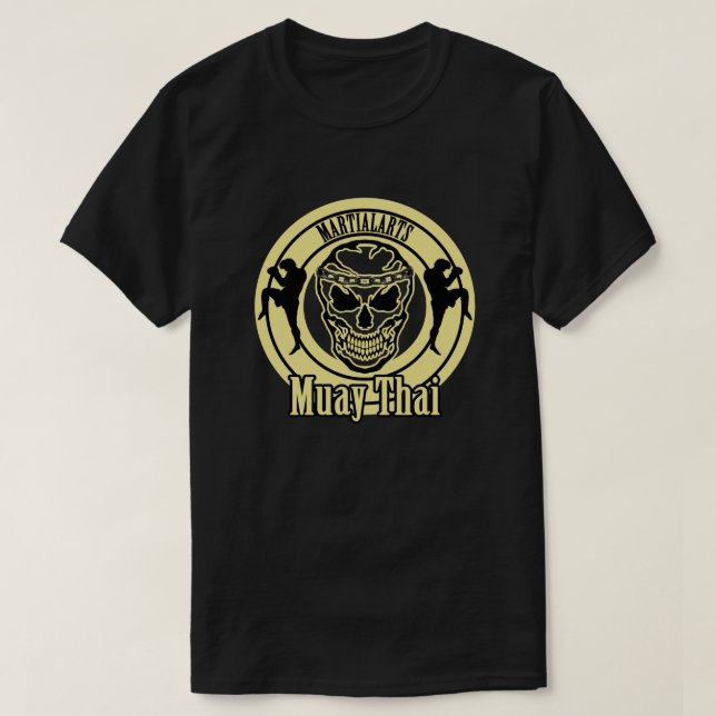 Camiseta Muay Thai , Martial Arts , Kick Boxing , Skull (Diseño del anverso)