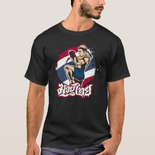 Camiseta Muay Thai MMA Vintage Kickboxing Tigre combatiendo