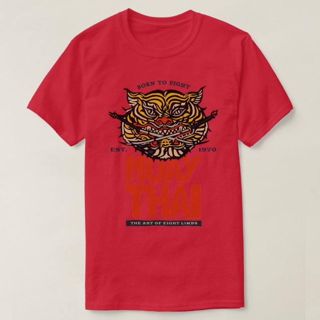 Camiseta Muay Thai nacido para luchar (Diseño del anverso)