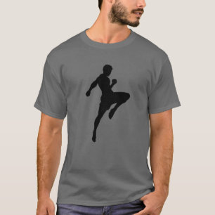 Camiseta Muay Thai Silhouette Boxing Gracioso Artes Marcial