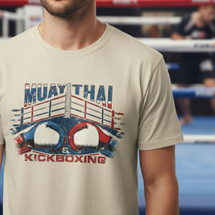 Camiseta Muay Thai y Kickboxing – Diseño de guantes grunge