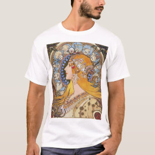 Camiseta Mucha Art Nouveau - Zodiac - La Plume