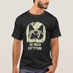Camiseta Mucha Gato Cattitude Gato Mamá Humor Gato Papá Cow